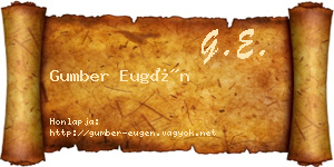 Gumber Eugén névjegykártya